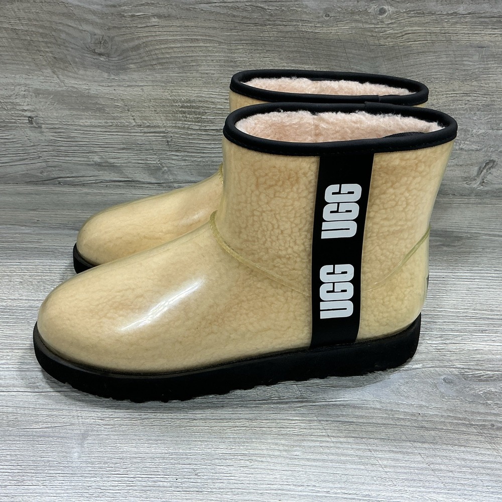 UGG Women's Classic Clear Mini Boot Waterproof Size 11 US Natural Cream 1113190